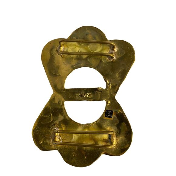 #8044 Vintage Equus Hammered Brass Buckle